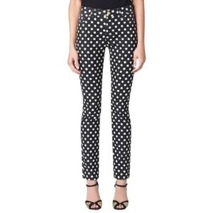 NEW KATE SPADE  PLAY HOOKY  BLACK AND WHITE POLKA DOT JEANS